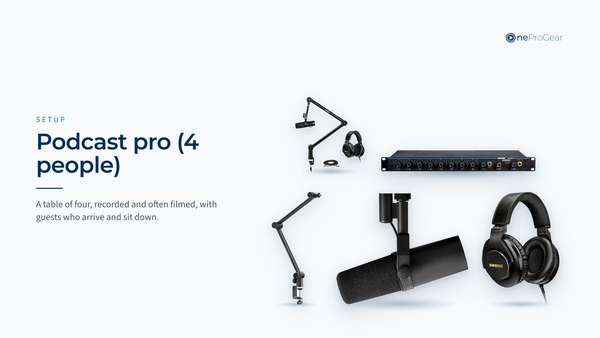Podcast pro (4 mics, console, video) — OneProGear